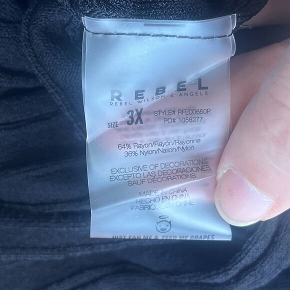 Rebel Wilson Angel Ribbed Sweater Sz 3X Preppy V-Neck Holiday Glitter Metallic - Picture 11 of 12